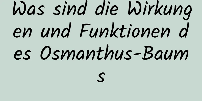 Was sind die Wirkungen und Funktionen des Osmanthus-Baums