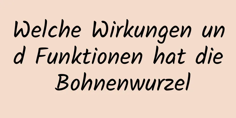 Welche Wirkungen und Funktionen hat die Bohnenwurzel