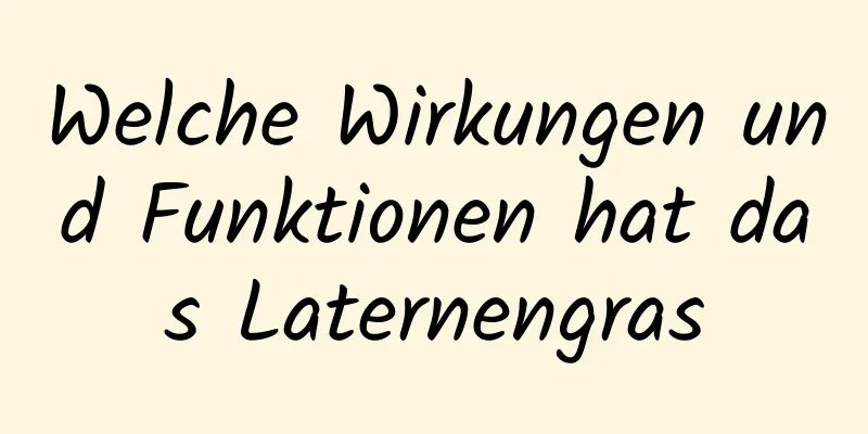 Welche Wirkungen und Funktionen hat das Laternengras