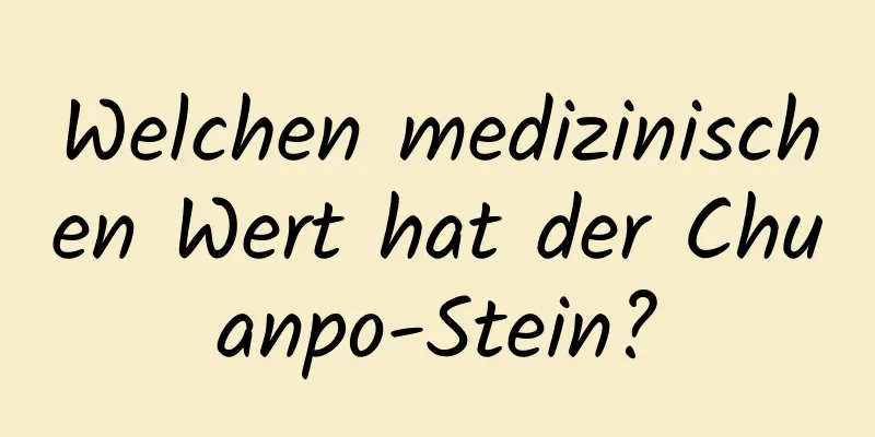 Welchen medizinischen Wert hat der Chuanpo-Stein?