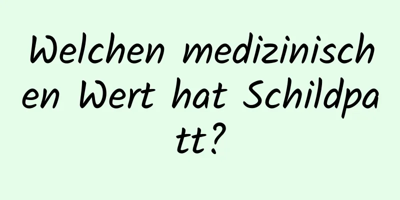 Welchen medizinischen Wert hat Schildpatt?