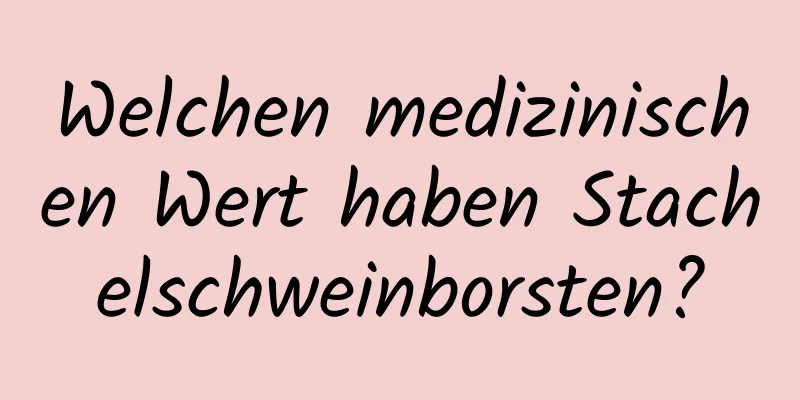 Welchen medizinischen Wert haben Stachelschweinborsten?