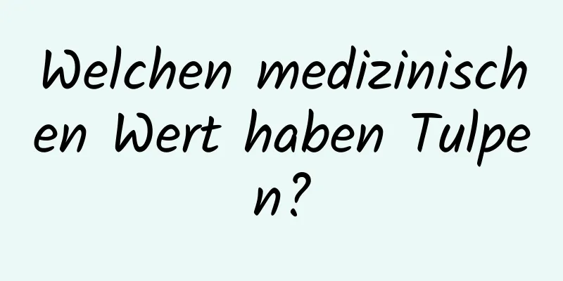 Welchen medizinischen Wert haben Tulpen?