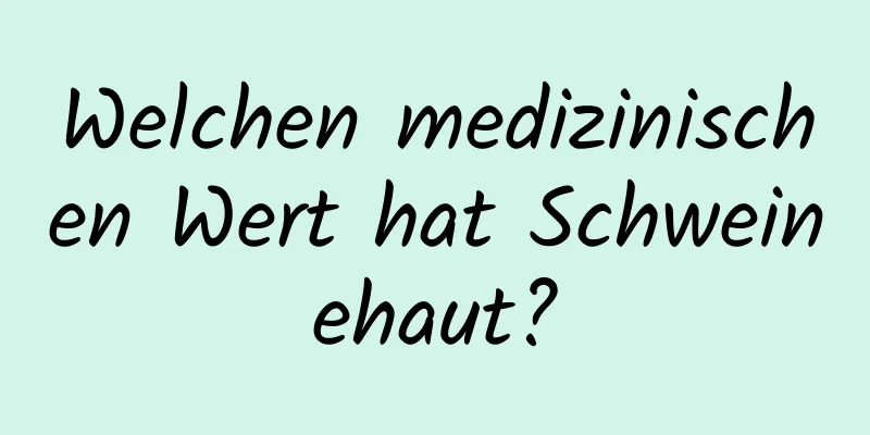 Welchen medizinischen Wert hat Schweinehaut?