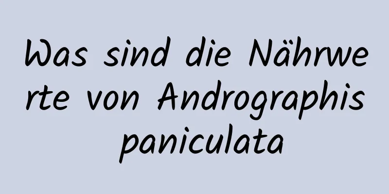 Was sind die Nährwerte von Andrographis paniculata