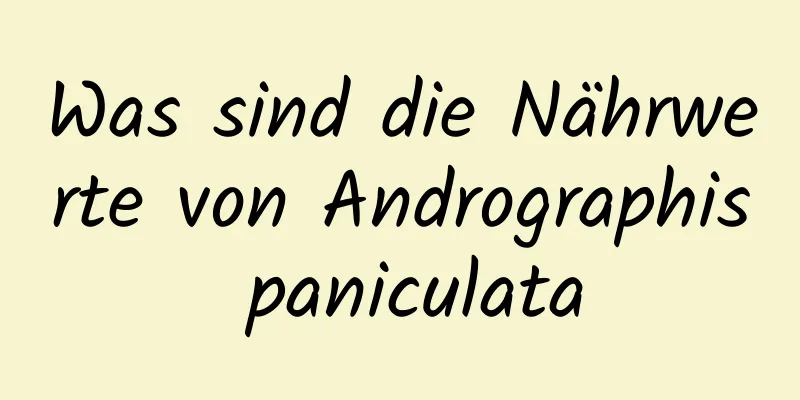 Was sind die Nährwerte von Andrographis paniculata