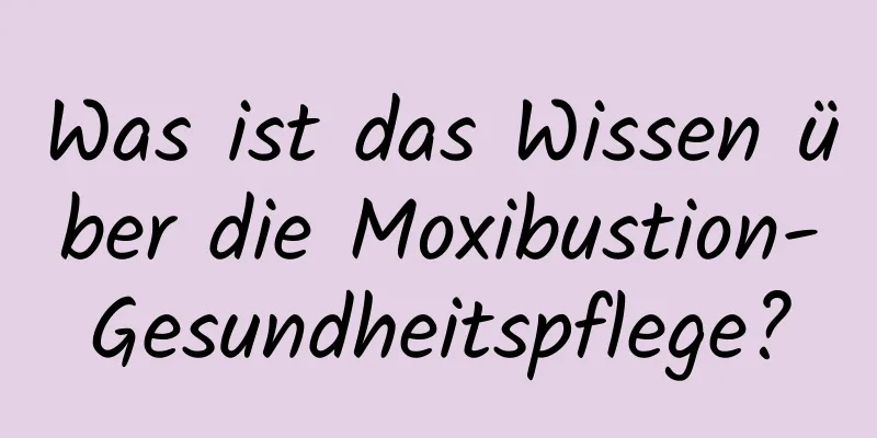 Was ist das Wissen über die Moxibustion-Gesundheitspflege?