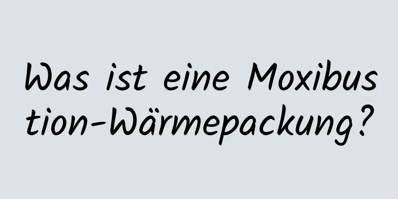 Was ist eine Moxibustion-Wärmepackung?