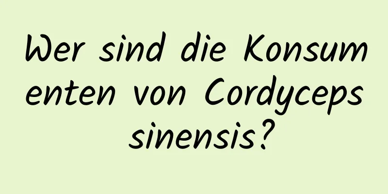 Wer sind die Konsumenten von Cordyceps sinensis?