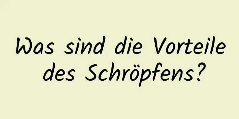 Was sind die Vorteile des Schröpfens?