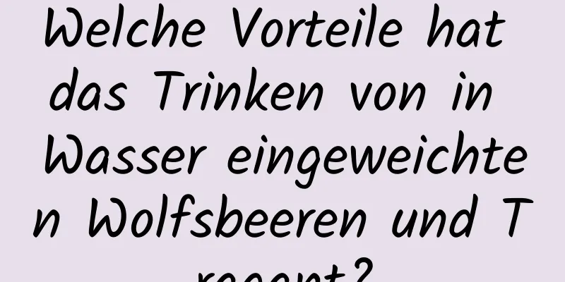 Welche Vorteile hat das Trinken von in Wasser eingeweichten Wolfsbeeren und Tragant?