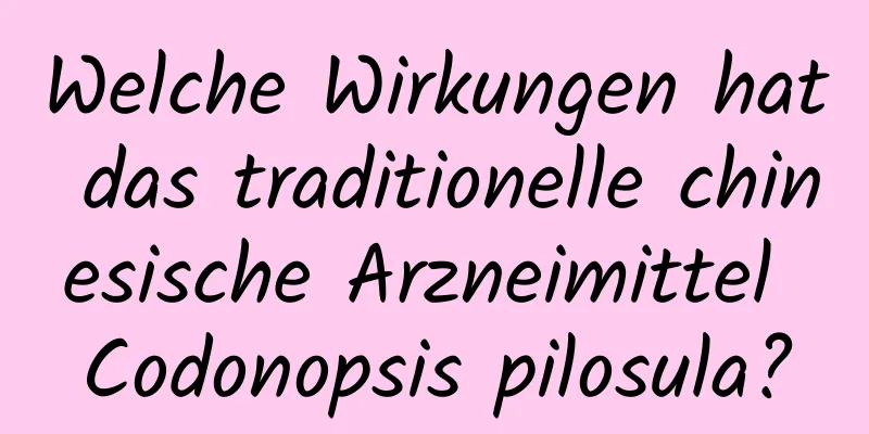 Welche Wirkungen hat das traditionelle chinesische Arzneimittel Codonopsis pilosula?