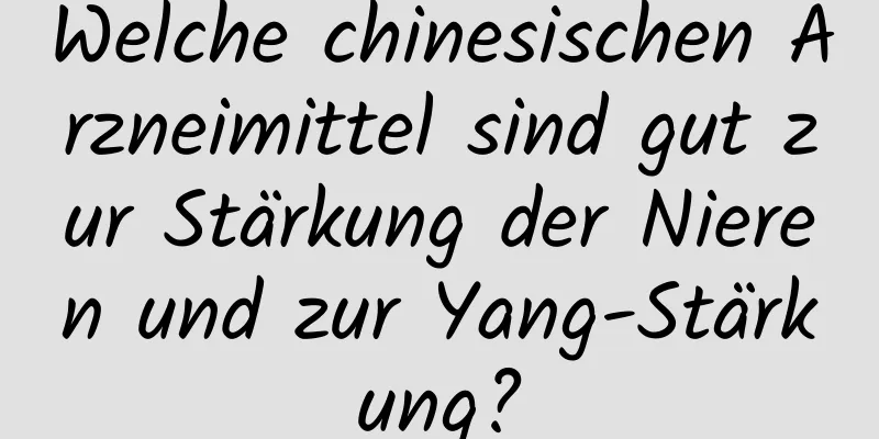 Welche chinesischen Arzneimittel sind gut zur Stärkung der Nieren und zur Yang-Stärkung?