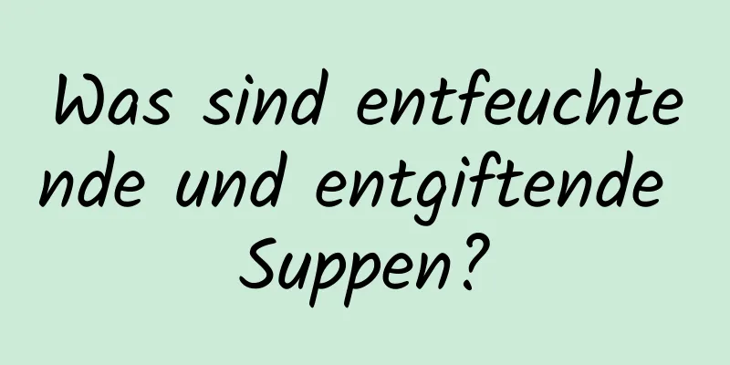 Was sind entfeuchtende und entgiftende Suppen?