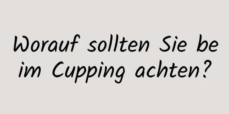 Worauf sollten Sie beim Cupping achten?