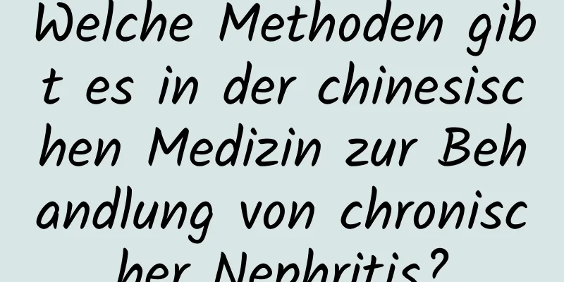 Welche Methoden gibt es in der chinesischen Medizin zur Behandlung von chronischer Nephritis?