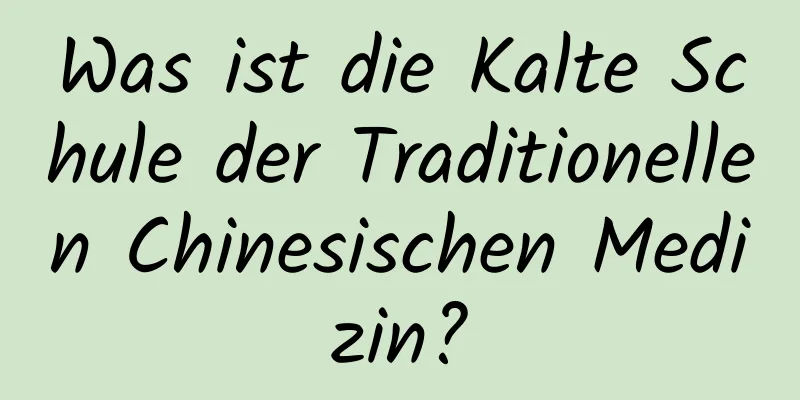 Was ist die Kalte Schule der Traditionellen Chinesischen Medizin?