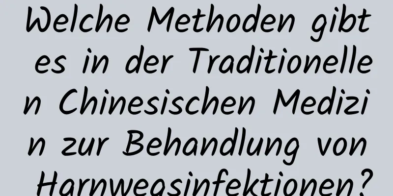 Welche Methoden gibt es in der Traditionellen Chinesischen Medizin zur Behandlung von Harnwegsinfektionen?