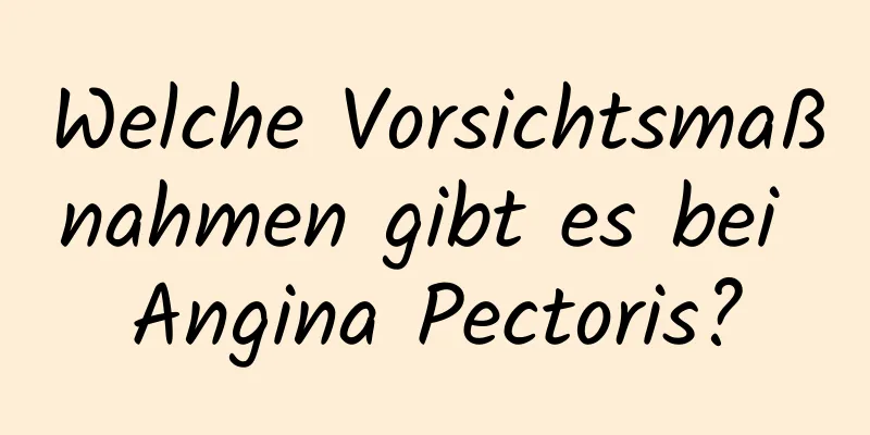 Welche Vorsichtsmaßnahmen gibt es bei Angina Pectoris?