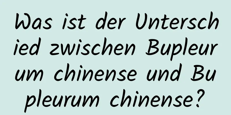 Was ist der Unterschied zwischen Bupleurum chinense und Bupleurum chinense?