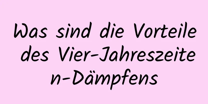 Was sind die Vorteile des Vier-Jahreszeiten-Dämpfens