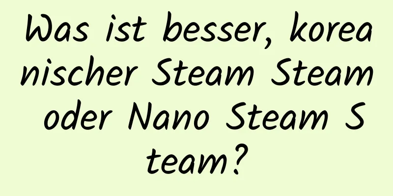 Was ist besser, koreanischer Steam Steam oder Nano Steam Steam?