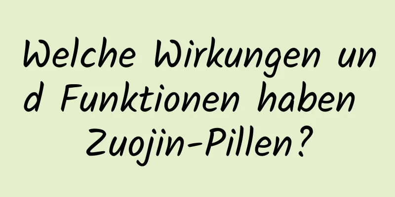 Welche Wirkungen und Funktionen haben Zuojin-Pillen?