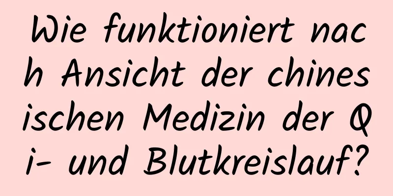 Wie funktioniert nach Ansicht der chinesischen Medizin der Qi- und Blutkreislauf?