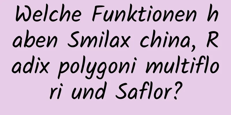 Welche Funktionen haben Smilax china, Radix polygoni multiflori und Saflor?