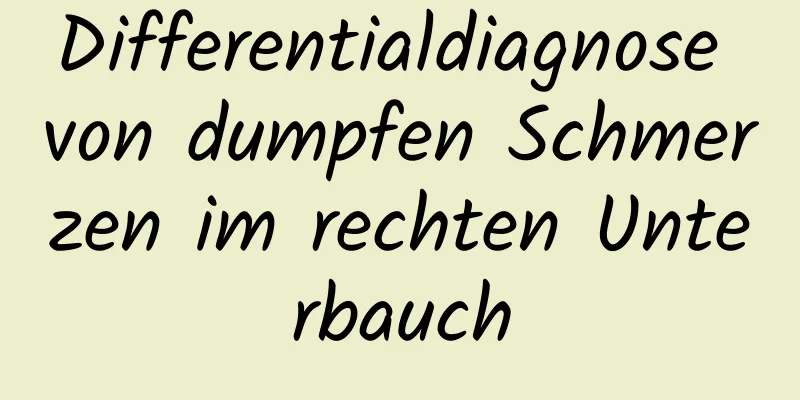 Differentialdiagnose von dumpfen Schmerzen im rechten Unterbauch