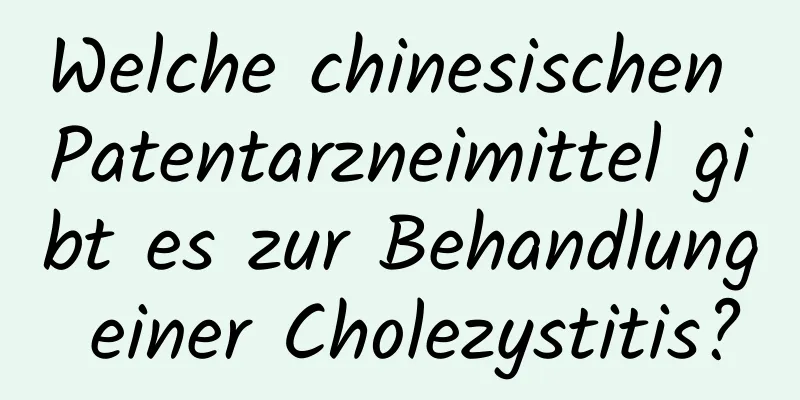 Welche chinesischen Patentarzneimittel gibt es zur Behandlung einer Cholezystitis?