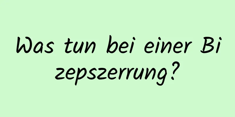 Was tun bei einer Bizepszerrung?