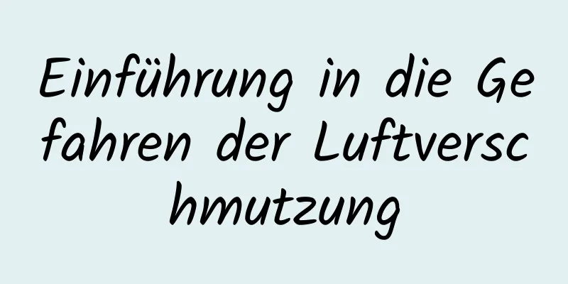 Einführung in die Gefahren der Luftverschmutzung