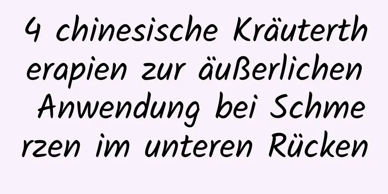 4 chinesische Kräutertherapien zur äußerlichen Anwendung bei Schmerzen im unteren Rücken