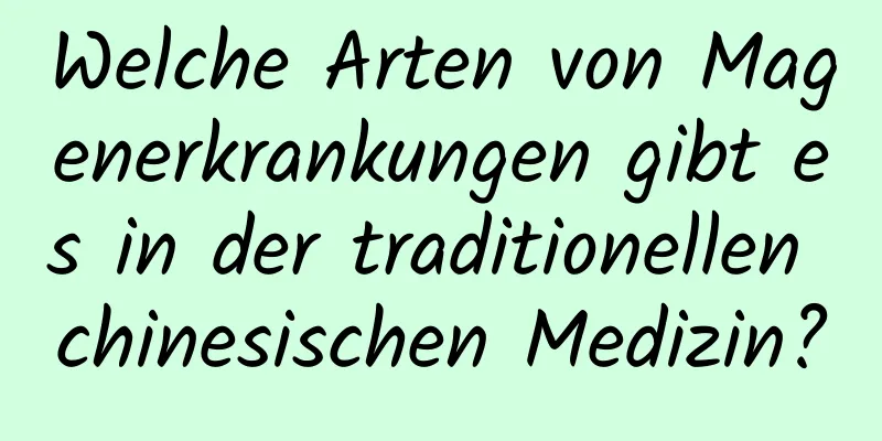 Welche Arten von Magenerkrankungen gibt es in der traditionellen chinesischen Medizin?