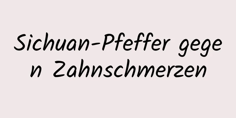 Sichuan-Pfeffer gegen Zahnschmerzen