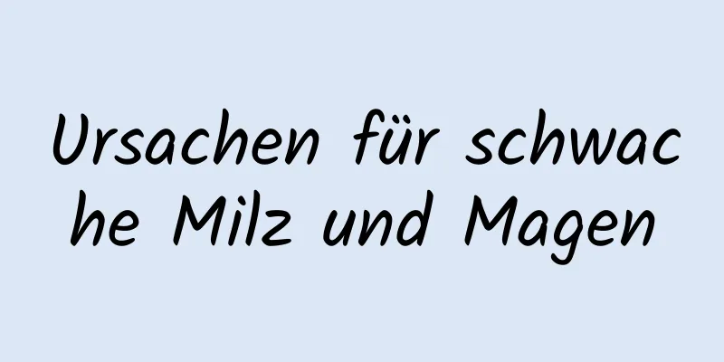 Ursachen für schwache Milz und Magen