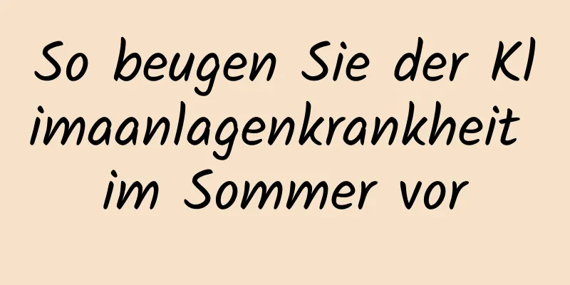 So beugen Sie der Klimaanlagenkrankheit im Sommer vor