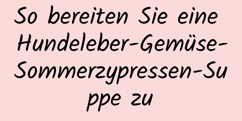 So bereiten Sie eine Hundeleber-Gemüse-Sommerzypressen-Suppe zu