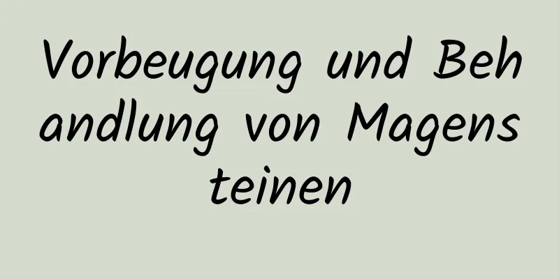 Vorbeugung und Behandlung von Magensteinen