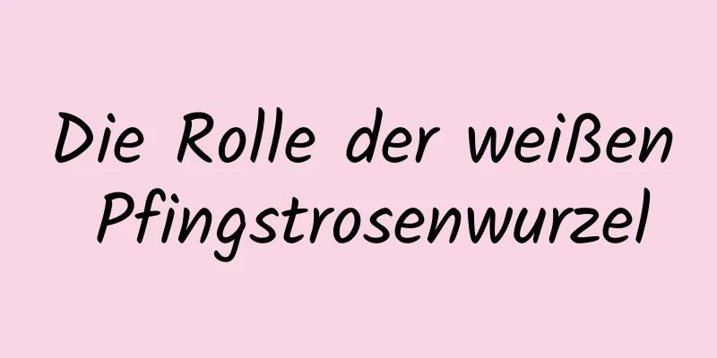 Die Rolle der weißen Pfingstrosenwurzel