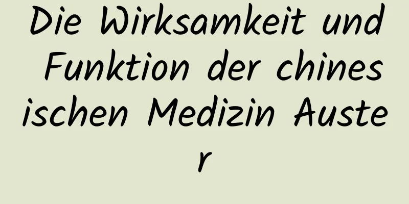 Die Wirksamkeit und Funktion der chinesischen Medizin Auster