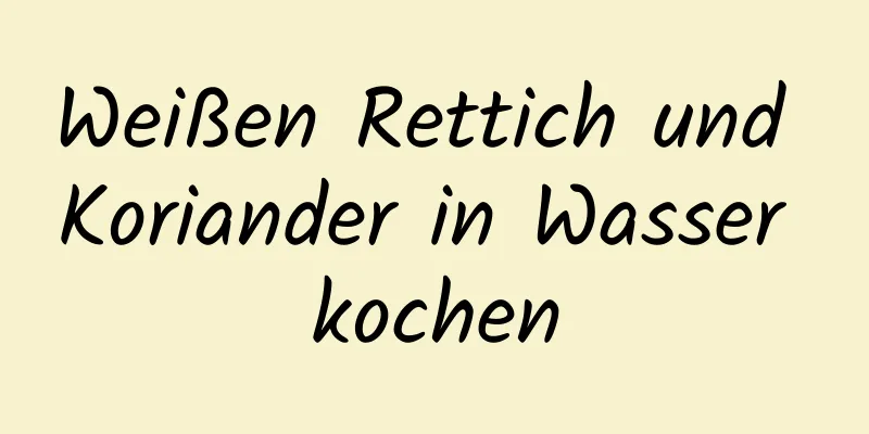 Weißen Rettich und Koriander in Wasser kochen