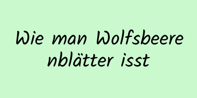 Wie man Wolfsbeerenblätter isst