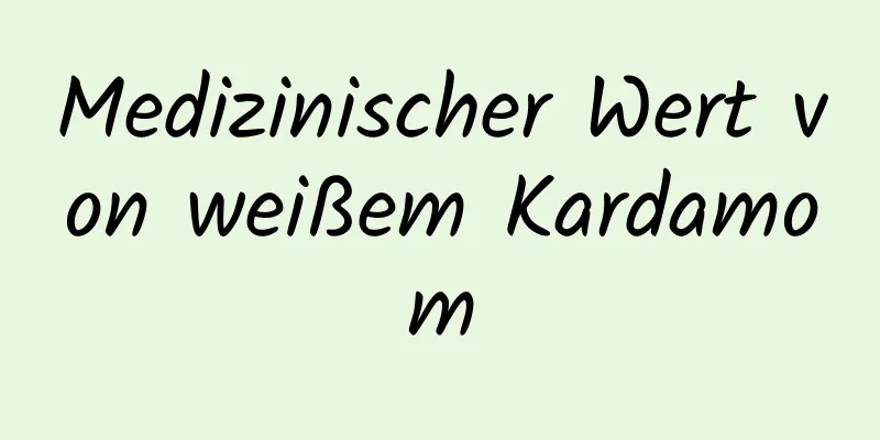 Medizinischer Wert von weißem Kardamom