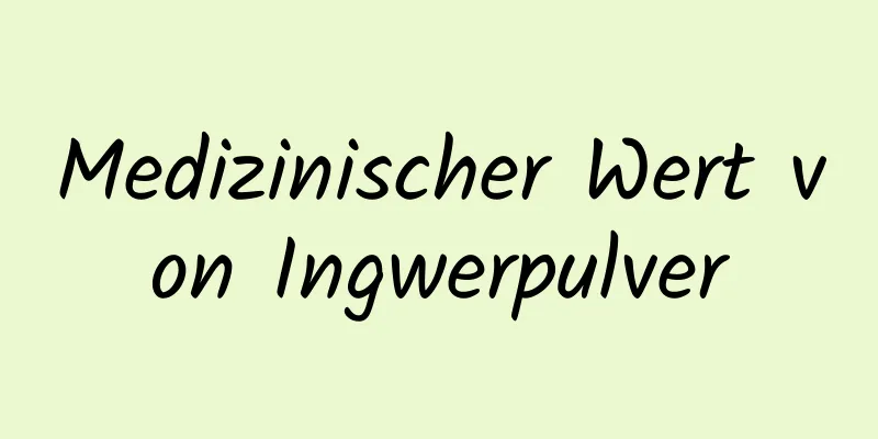 Medizinischer Wert von Ingwerpulver