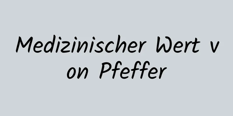 Medizinischer Wert von Pfeffer