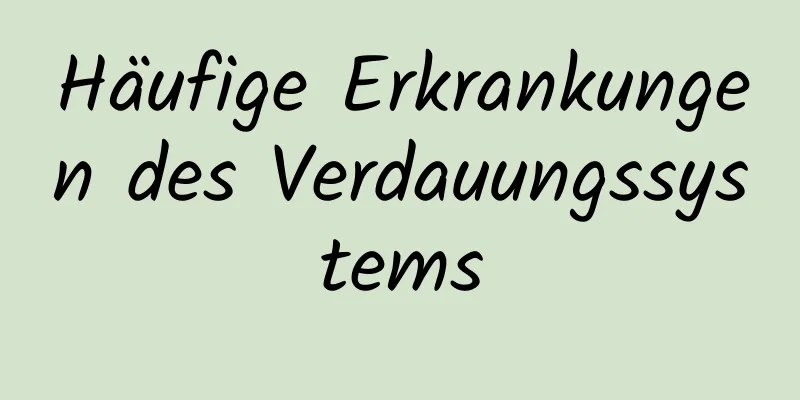 Häufige Erkrankungen des Verdauungssystems