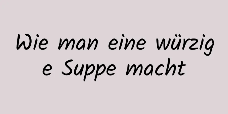 Wie man eine würzige Suppe macht