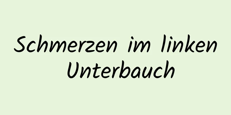 Schmerzen im linken Unterbauch